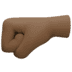 🤛🏿 left-facing fist: dark skin tone display on Facebook